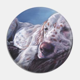 English Setter Fine Art Painting Pin