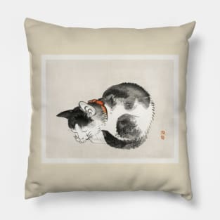 Vintage Sleepy Japanese Cat Pillow