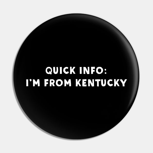 Kentucky Cool & Funny Pin by Novel_Designs