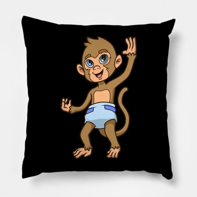 Kawaii Baby Monkey Pillow by Modern Medieval Design