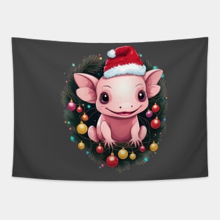 Christmas  axolotl, cute axolotl, funny xmas axolotl design Tapestry