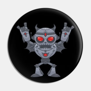 Metalhead - Heavy Metal Robot Devil Pin