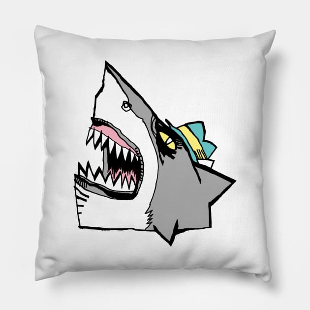 SHARK DETECTIVE Pillow by Jim Mahfood