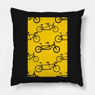 Tandem types pattern - black on yellow Pillow