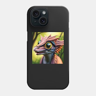 Pink and Blue Scaled Jungle Dragon Phone Case