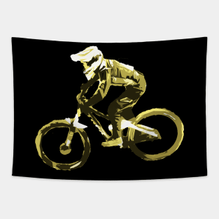 mtb downhill yellow Tapestry