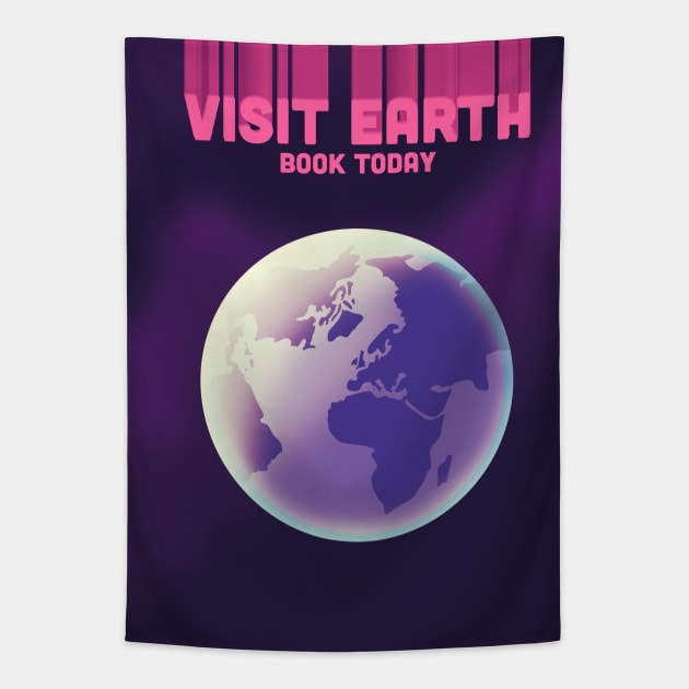 Visit Earth Space Art Tapestry by nickemporium1