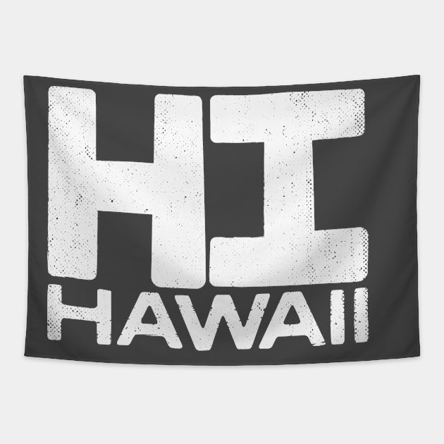 HI Hawaii State Vintage Typography Tapestry by Commykaze