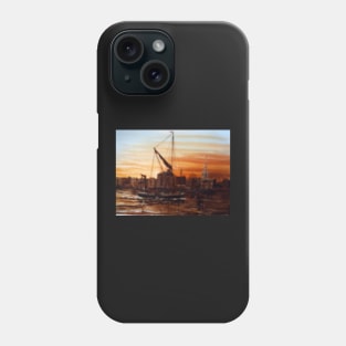 SAILING BARGE PASSING ST MARY'S CHURCH ROTHERHITHE LONDON Phone Case