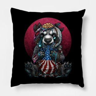 Zombie panda ( China devour America ) Pillow