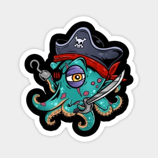 Eight-Armed Adventurer: Pirate Octopus Squid Design Magnet