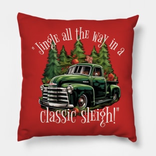 Jingle all the way in a classic sleigh Pillow