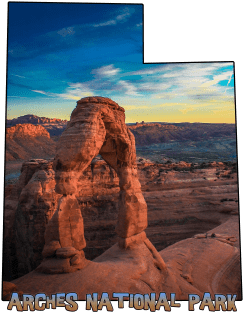 Utah State Outline (Arches National Park) Magnet