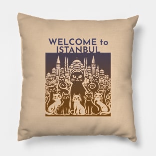 Istanbul Turkey Cats Pillow