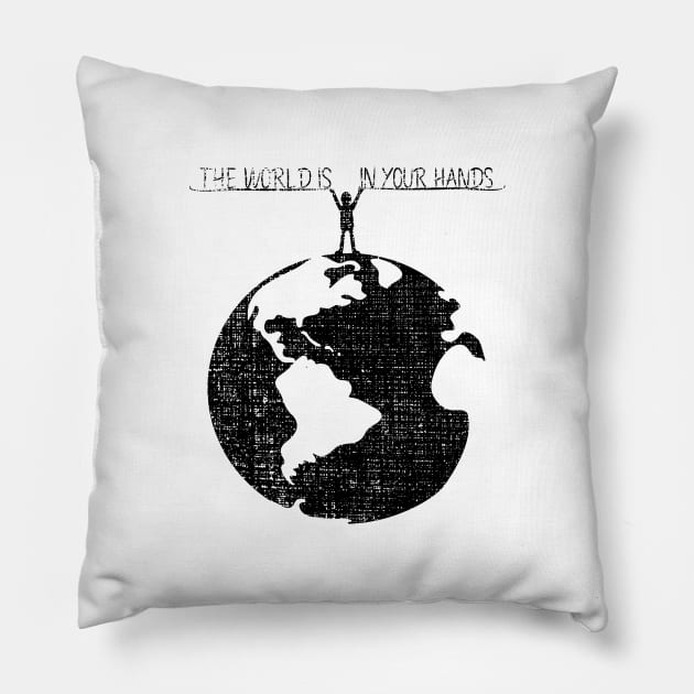 'The World Is In Your Hands' Food and Water Relief Shirt Pillow by ourwackyhome