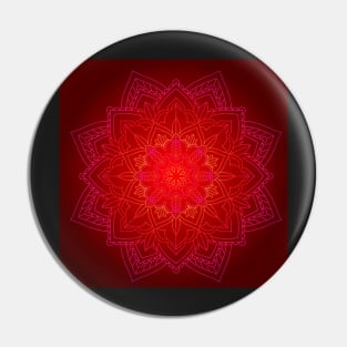 Red Mandala Vibrant tones of Reds Graphic Design Pin