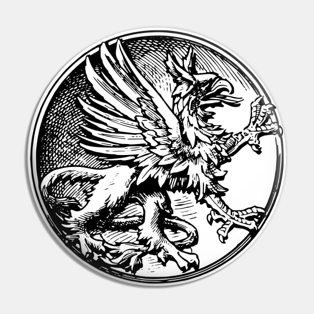 Heraldic Gryphon Pin by Vintage Boutique
