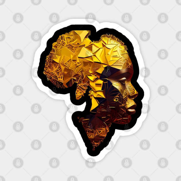 African Woman With Golden  Africa Afrocentric Magnet by Merchweaver