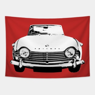 Triumph TR4A 1960s British classic car monoblock black and white Tapestry