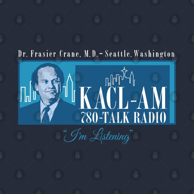 Frasier Crane - KACL radio station by Alema Art