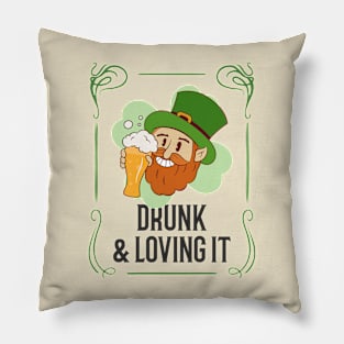 Drunk Leprechaun St paddys Day Pillow