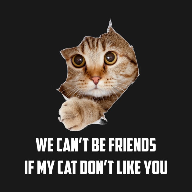 We Can't Be Friends If My Cat Don't Like You Funny Saying by Rochelle Lee Elliott