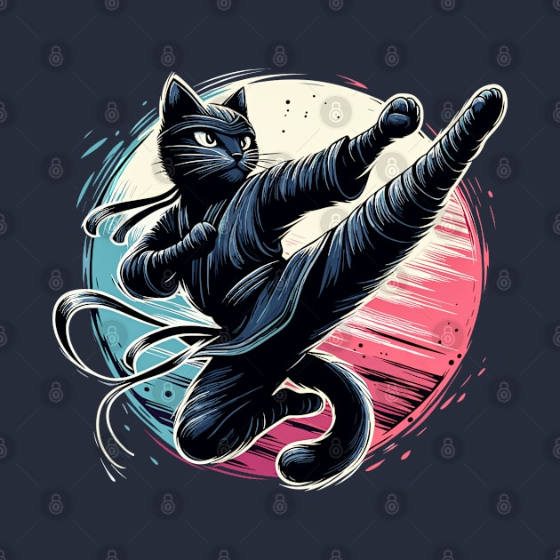 Ninja Cat Jump Kick by Genbu