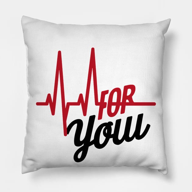 For you romantic heartbeat Pillow by Spaceboyishere