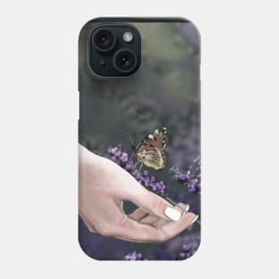 Butterfly and lavender Phone Case