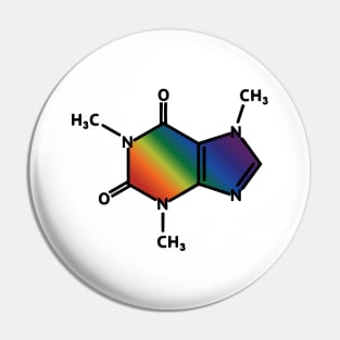 Rainbow Caffeine Molecule Pin