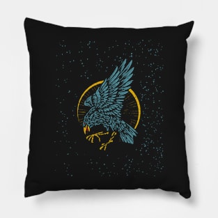 Vintage raven Pillow