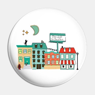 Brooklyn night cityscape Pin