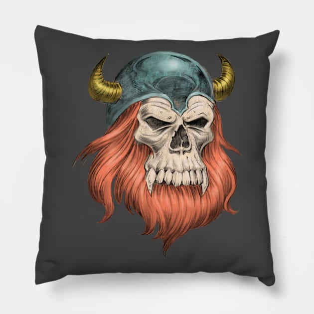 Viking Skull Pillow by Paul_Abrams