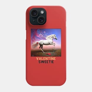 Valentine Sweetie (white prancing horse) Phone Case