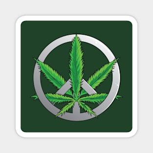 Marijuana Peace Sign Magnet