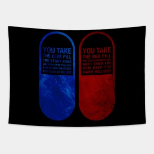 Red pill and Blue pill Tapestry