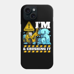 Kids Construction Truck 3rd Birthday Shirt Boy 3 Bulldozer Digger Phone Case