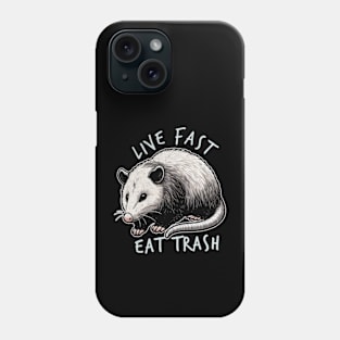 Live Fast! Eat Trash! Funny Vintage Possum Gift Phone Case