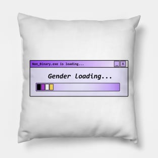 gender loading/ non binary Pillow