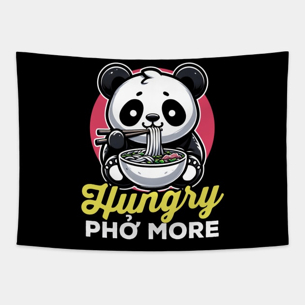 Hungry Pho More Panda Tapestry by DetourShirts