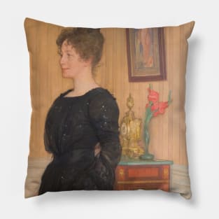 Portrait of Mrs Signe Thiel by Carl Larsson Pillow