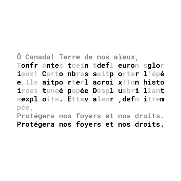 Text: CANADA Anthem (french) (black) by itemful