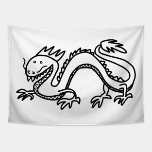 Dragon Line Drawing Tapestry