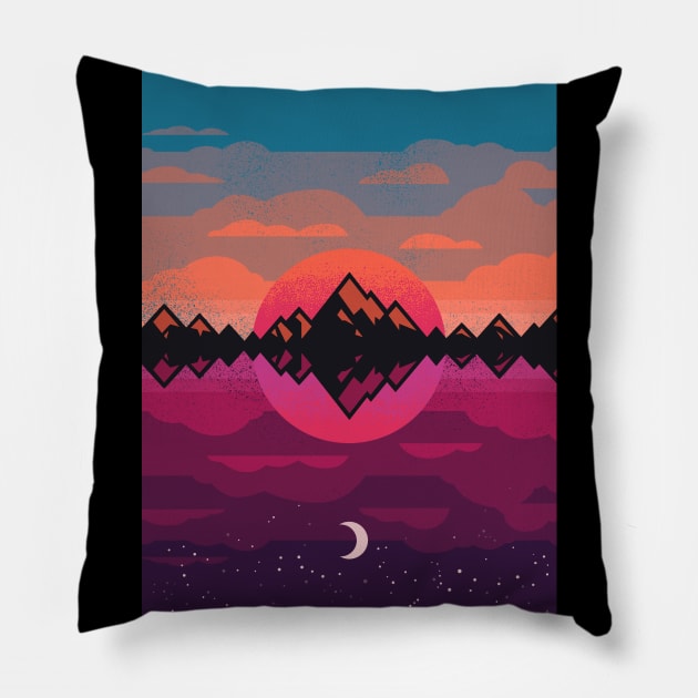 Mountain Reflections Pillow by Waynem