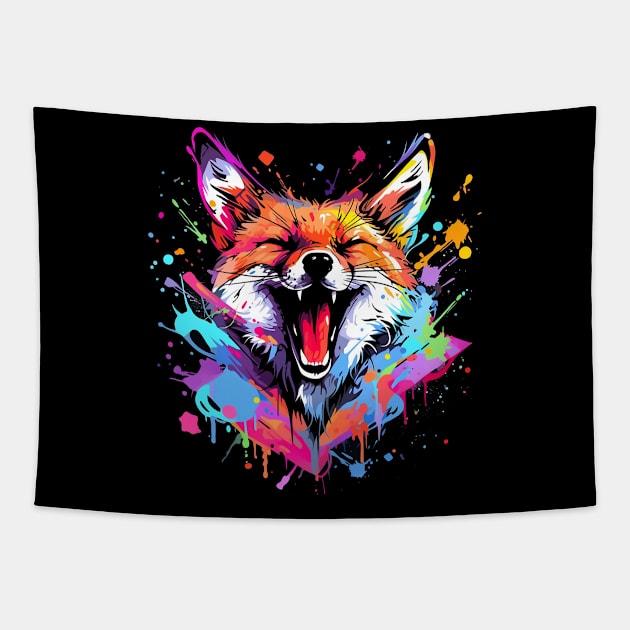 funny fox Tapestry by dorapeterx