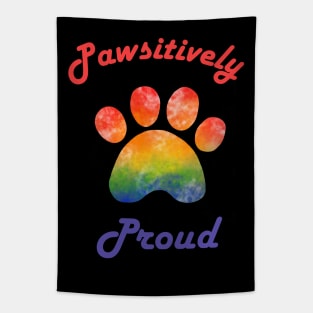 Pawsitively Proud, Rainbow Coloured Paw Tapestry