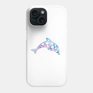 Dolphin Watercolor with Starfish and Seashells in pastel Phone Case