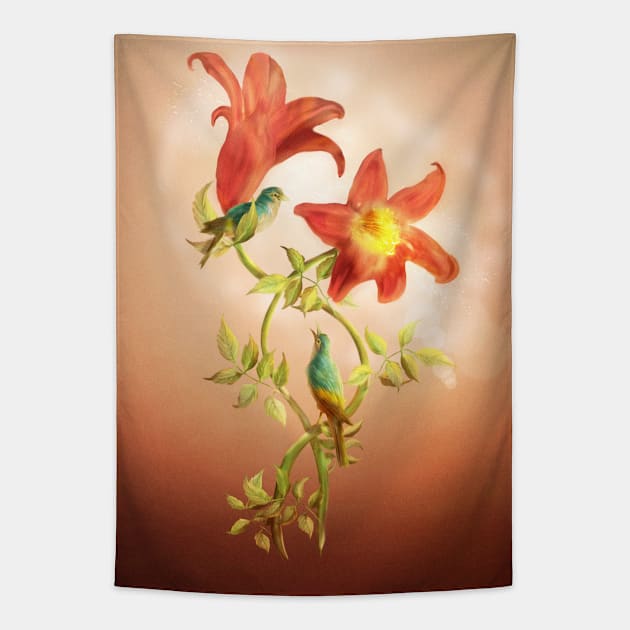 Lover's Flowers Tapestry by DVerissimo