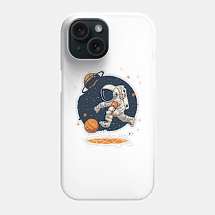 Astronaut playing basketball in space Phone Case