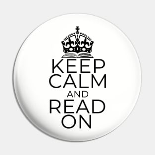 Keep calm and read on Pin
